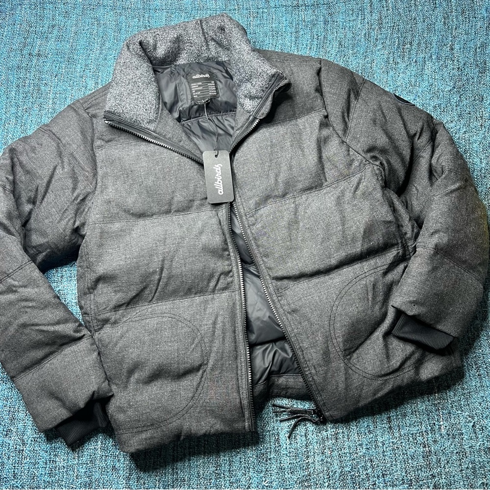 Allbirds Trino Merino Wool Puffer Jacket in Charcoal Grey - Picture 2 of 11